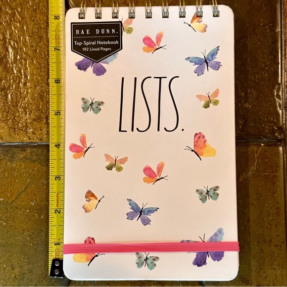 Rae Dunn LISTS Butterflies Top Spiral Notebook with Elastic Closure BRAND NEW!! - Picture 6 of 7